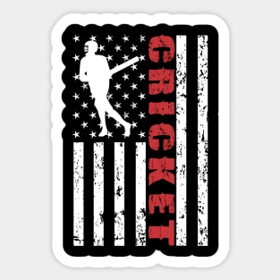 Cricket American Flag - US Sports Sticker